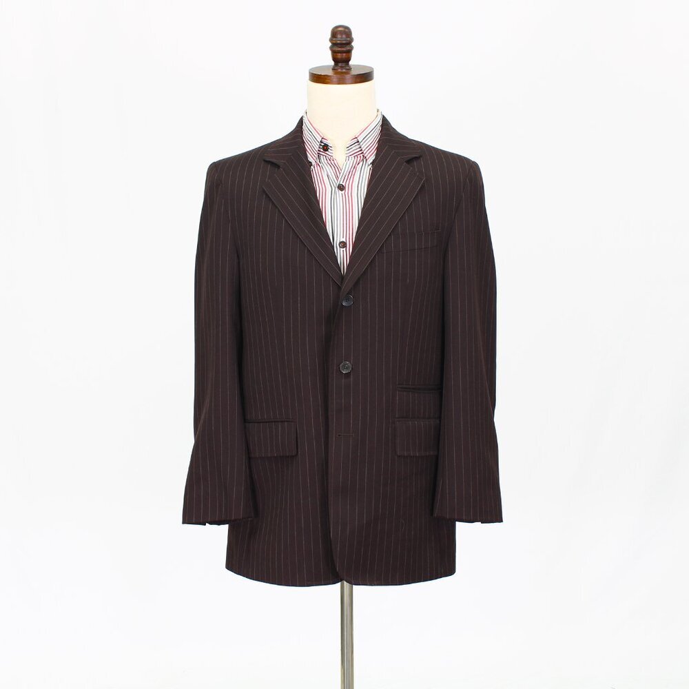 Club Monaco 40R Brown Striped 3-Button Sport Coat Blazer Jacket P487